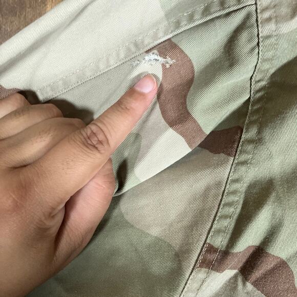 Vintage U.S Armed Forces Mens Coat Tan DCU Camouflage BDU Uniform Large Regular - Picture 13 of 14